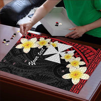 Uvea Chiefdom Wallis and Futuna Personalized Puzzle Frangipani Flowers Polynesian Pattern LT9 - Polynesian Pride