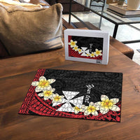 Uvea Chiefdom Wallis and Futuna Personalized Puzzle Frangipani Flowers Polynesian Pattern LT9 - Polynesian Pride