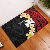 Uvea Chiefdom Wallis and Futuna Personalized Rubber Doormat Frangipani Flowers Polynesian Pattern LT9 - Polynesian Pride