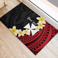 Uvea Chiefdom Wallis and Futuna Personalized Rubber Doormat Frangipani Flowers Polynesian Pattern LT9 - Polynesian Pride