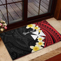 Uvea Chiefdom Wallis and Futuna Personalized Rubber Doormat Frangipani Flowers Polynesian Pattern LT9 - Polynesian Pride