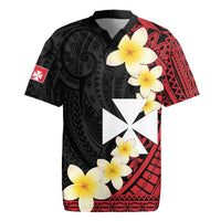 Uvea Chiefdom Wallis and Futuna Personalized Rugby Jersey Frangipani Flowers Polynesian Pattern LT9 Red - Polynesian Pride