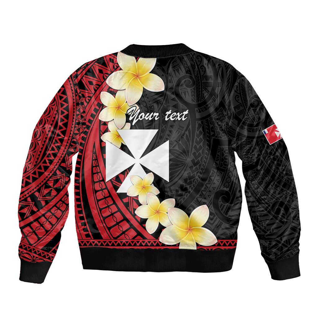 Uvea Chiefdom Wallis and Futuna Personalized Sleeve Zip Bomber Jacket Frangipani Flowers Polynesian Pattern LT9 - Polynesian Pride