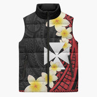 Uvea Chiefdom Wallis and Futuna Personalized Sleeveless Puffer Jacket Frangipani Flowers Polynesian Pattern LT9 Unisex Red - Polynesian Pride