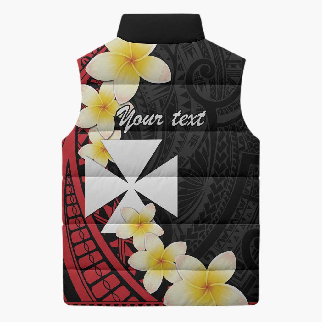 Uvea Chiefdom Wallis and Futuna Personalized Sleeveless Puffer Jacket Frangipani Flowers Polynesian Pattern LT9 - Polynesian Pride