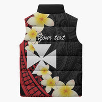 Uvea Chiefdom Wallis and Futuna Personalized Sleeveless Puffer Jacket Frangipani Flowers Polynesian Pattern LT9 - Polynesian Pride