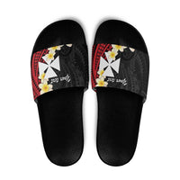 Uvea Chiefdom Wallis and Futuna Personalized Slide Sandals Frangipani Flowers Polynesian Pattern LT9 Red - Polynesian Pride
