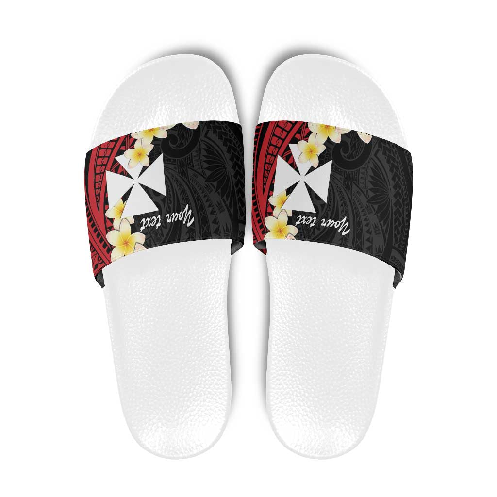 Uvea Chiefdom Wallis and Futuna Personalized Slide Sandals Frangipani Flowers Polynesian Pattern LT9 Red - Polynesian Pride