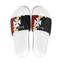 Uvea Chiefdom Wallis and Futuna Personalized Slide Sandals Frangipani Flowers Polynesian Pattern LT9 Red - Polynesian Pride