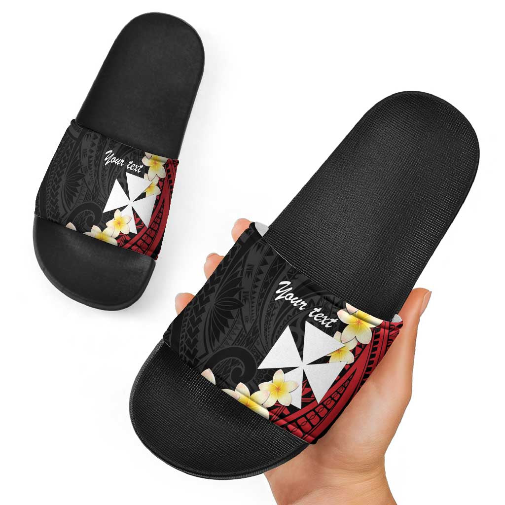 Uvea Chiefdom Wallis and Futuna Personalized Slide Sandals Frangipani Flowers Polynesian Pattern LT9 - Polynesian Pride