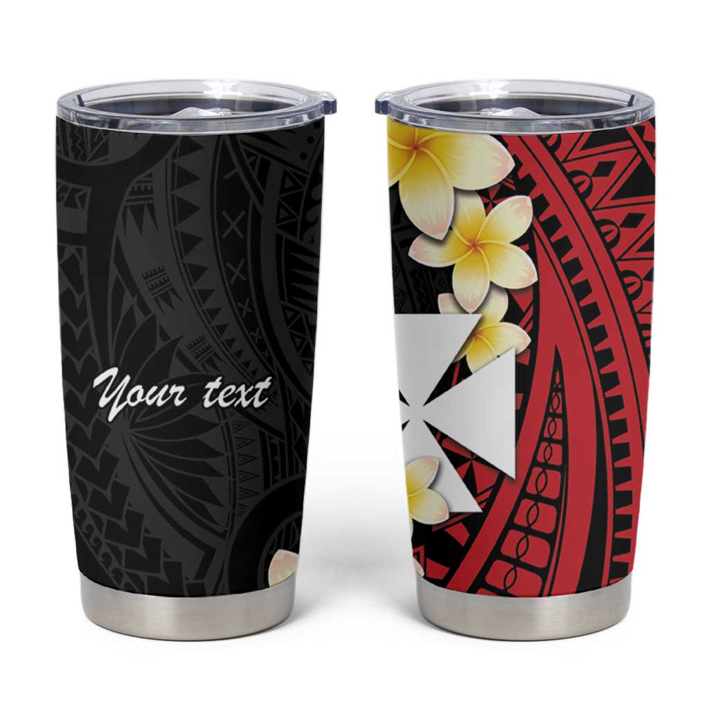 Uvea Chiefdom Wallis and Futuna Personalized Tumbler Cup Frangipani Flowers Polynesian Pattern LT9 Red - Polynesian Pride