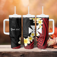 Uvea Chiefdom Wallis and Futuna Personalized Tumbler With Handle Frangipani Flowers Polynesian Pattern LT9 - Polynesian Pride