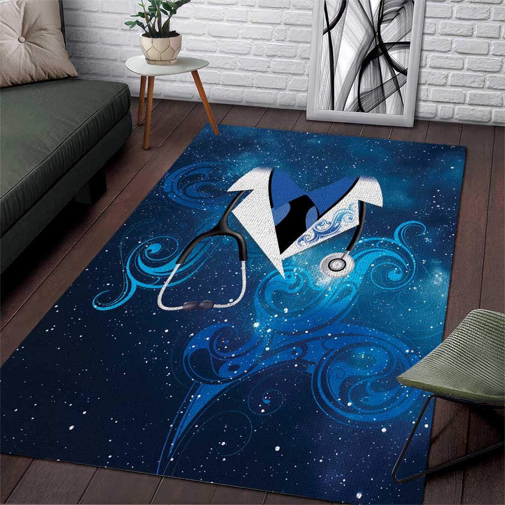 New Zealand Nurses RN Area Rug Galaxy Stethoscope Maori Motif LT9 Galaxy - Polynesian Pride