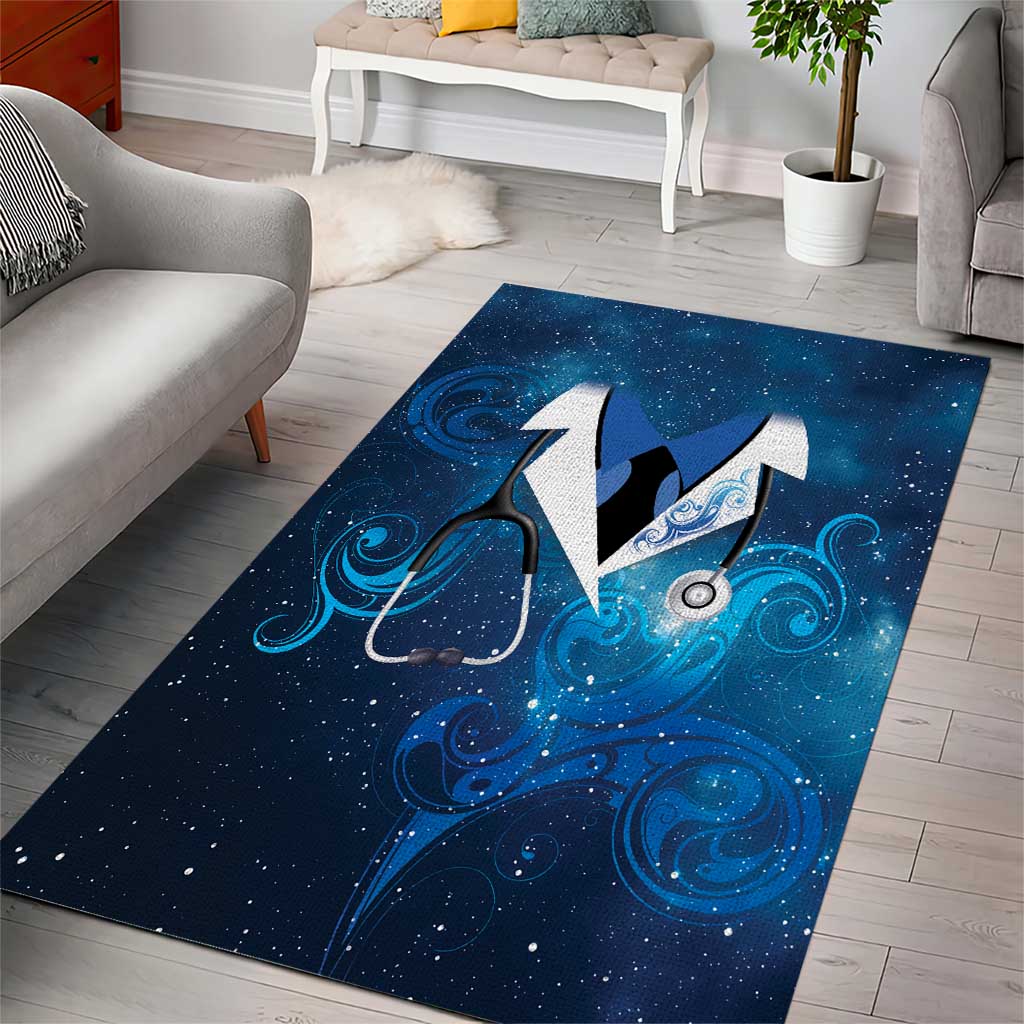 New Zealand Nurses RN Area Rug Galaxy Stethoscope Maori Motif LT9 - Polynesian Pride
