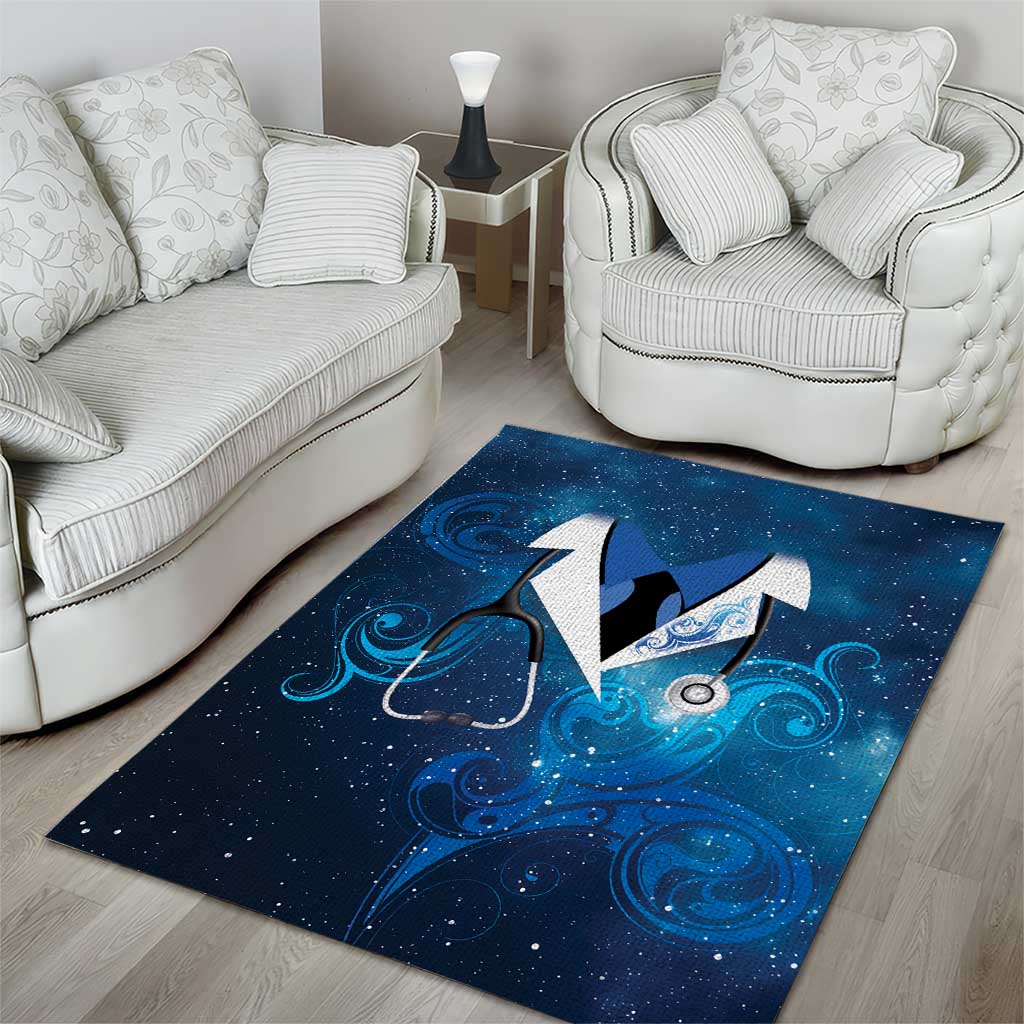 New Zealand Nurses RN Area Rug Galaxy Stethoscope Maori Motif LT9 - Polynesian Pride