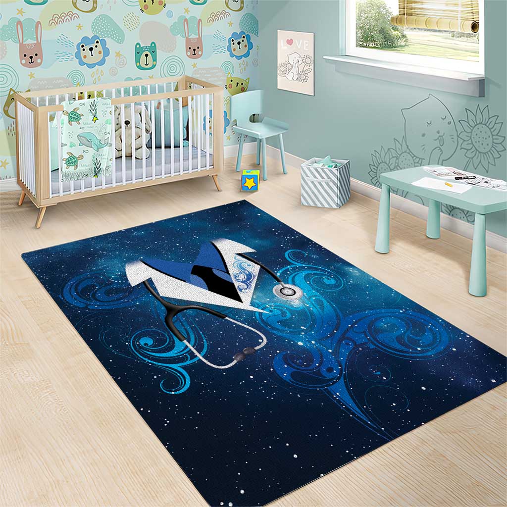 New Zealand Nurses RN Area Rug Galaxy Stethoscope Maori Motif LT9 - Polynesian Pride