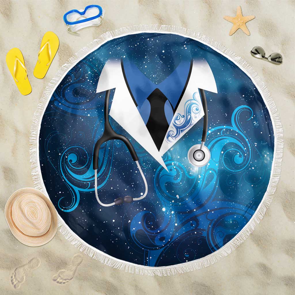 New Zealand Nurses RN Beach Blanket Galaxy Stethoscope Maori Motif LT9 One Size 150cm Galaxy - Polynesian Pride