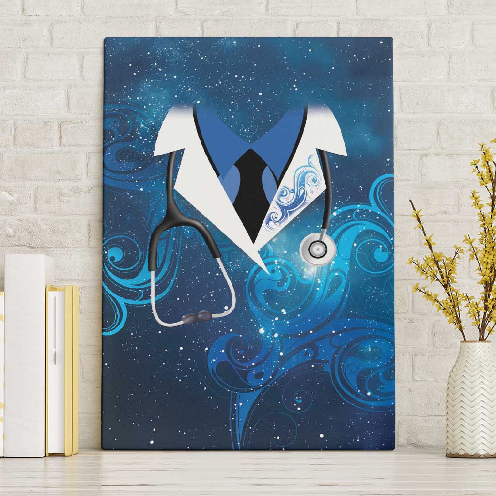 New Zealand Nurses RN Canvas Wall Art Galaxy Stethoscope Maori Motif LT9 Without Frame Galaxy - Polynesian Pride
