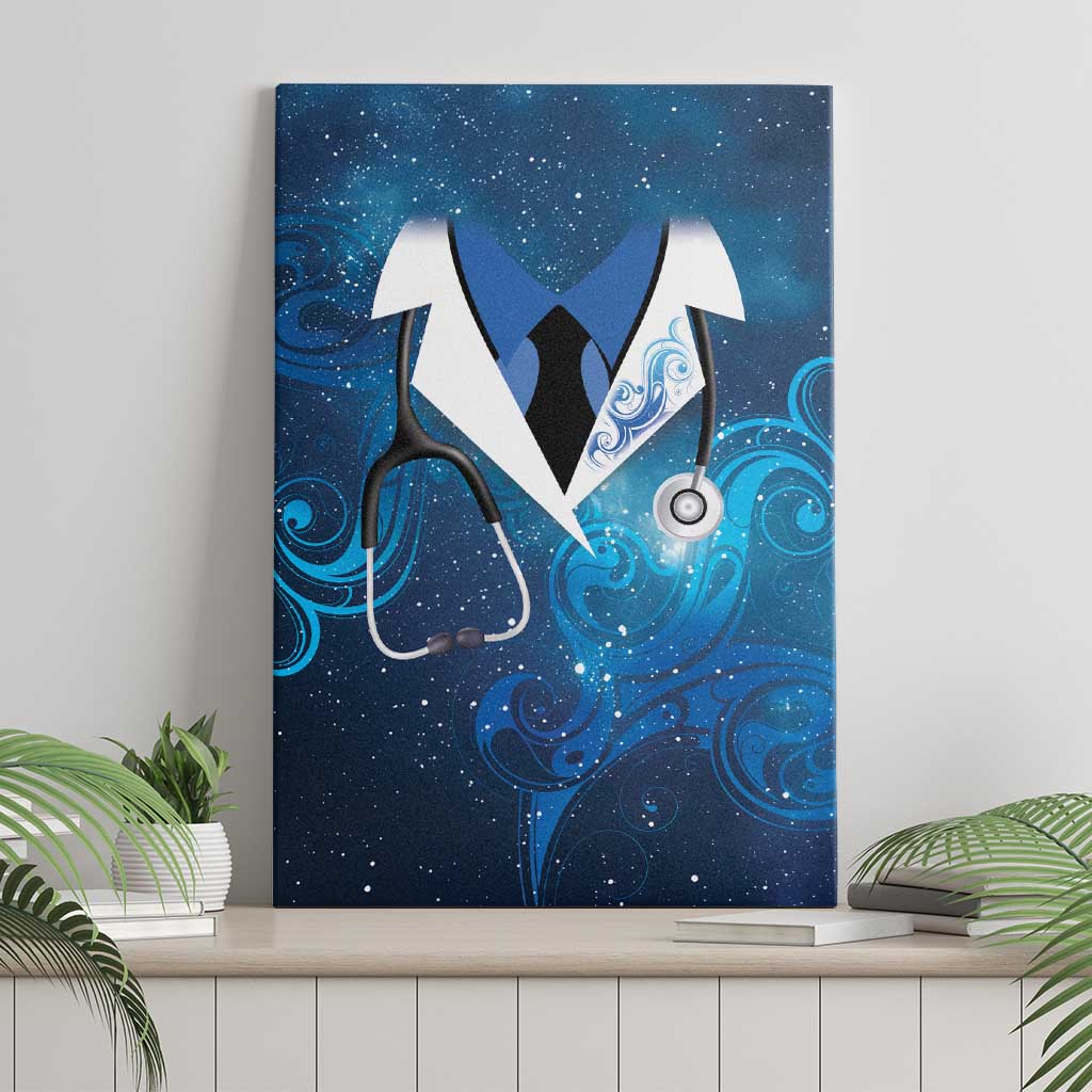 New Zealand Nurses RN Canvas Wall Art Galaxy Stethoscope Maori Motif LT9 - Polynesian Pride