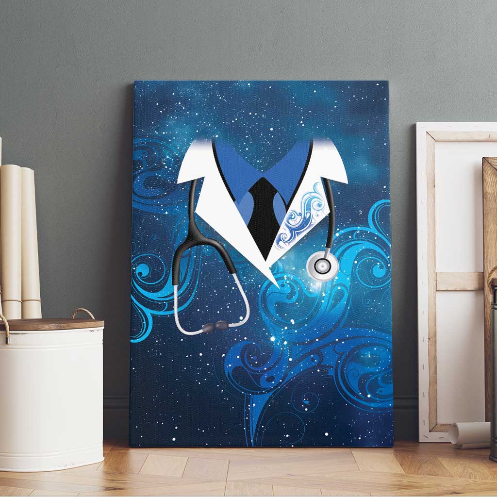 New Zealand Nurses RN Canvas Wall Art Galaxy Stethoscope Maori Motif LT9 - Polynesian Pride
