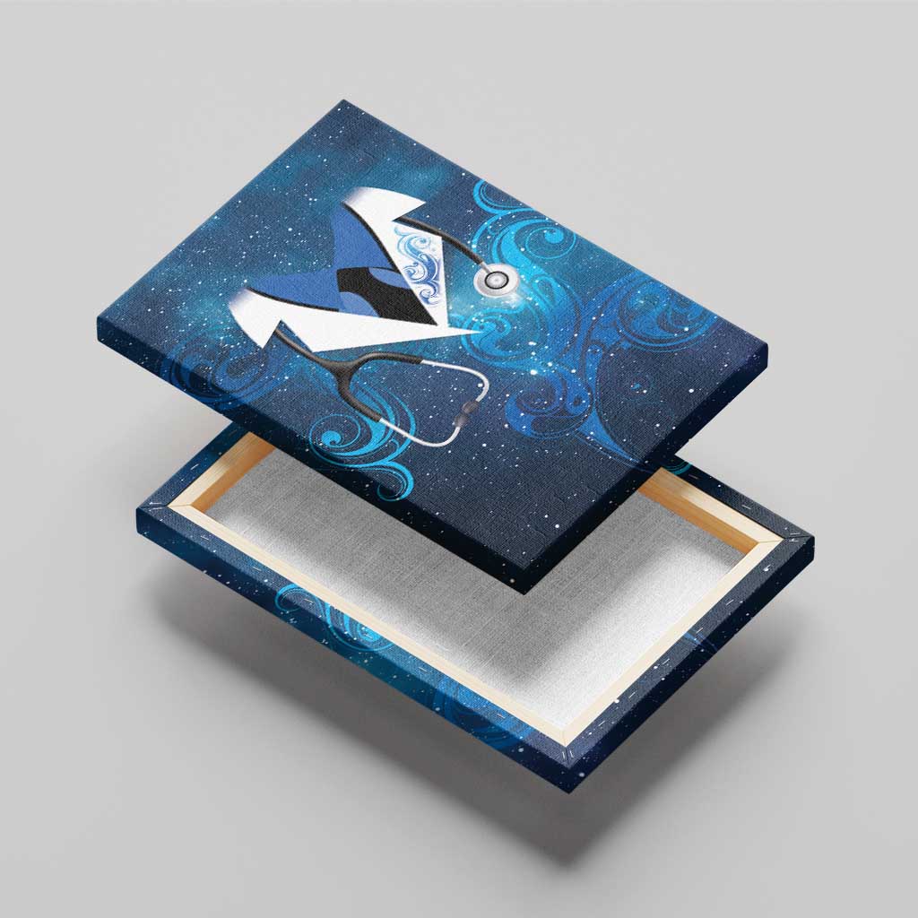 New Zealand Nurses RN Canvas Wall Art Galaxy Stethoscope Maori Motif LT9 - Polynesian Pride