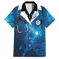 New Zealand Nurses RN Personalised Hawaiian Shirt Galaxy Stethoscope Maori Motif LT9 Galaxy - Polynesian Pride