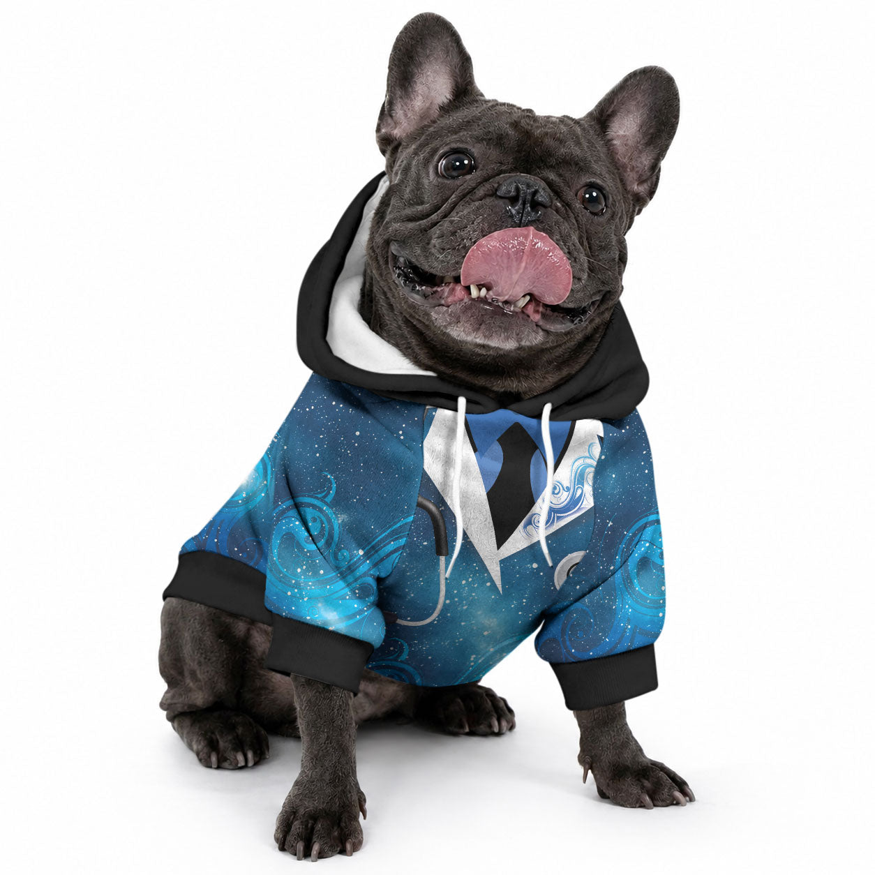 New Zealand Nurses RN Personalised Pet Hoodie Galaxy Stethoscope Maori Motif LT9 - Polynesian Pride