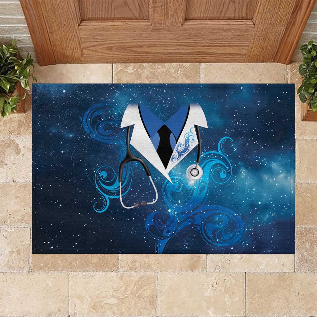 New Zealand Nurses RN Rubber Doormat Galaxy Stethoscope Maori Motif LT9 Galaxy - Polynesian Pride