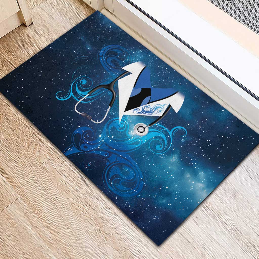 New Zealand Nurses RN Rubber Doormat Galaxy Stethoscope Maori Motif LT9 - Polynesian Pride