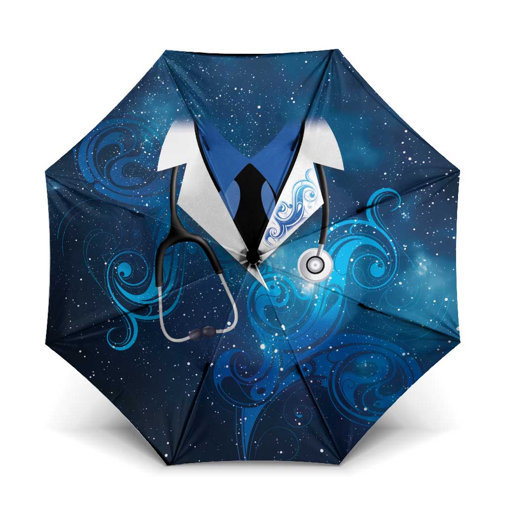 New Zealand Nurses RN Umbrella Galaxy Stethoscope Maori Motif LT9 One Size Folded 11.42 inch Opened Diameter 37.4 inch Galaxy - Polynesian Pride