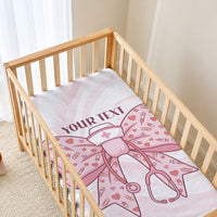 New Zealand Nurses RN Personalised Baby Bed Cover Pink Stethoscope Coquette Bow Maori Motif LT9 - Polynesian Pride