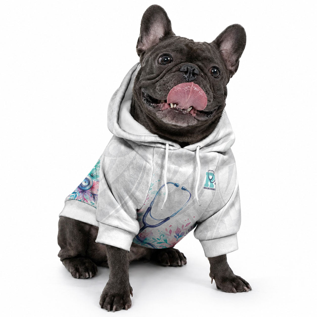 New Zealand Nurses RN Personalised Pet Hoodie Stethoscope Floral Maori Motif LT9 - Polynesian Pride