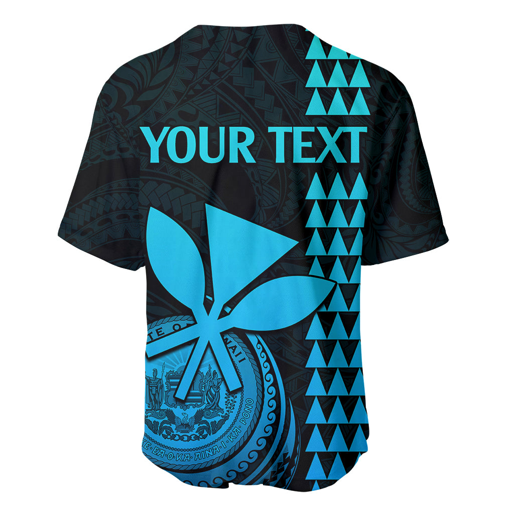 Custom Hawaii Baseball Jersey King Kamehameha - Aqua LT9 - Polynesian Pride
