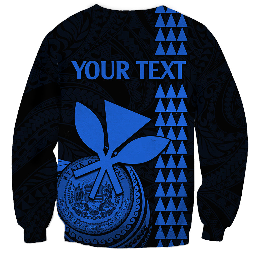 Custom Hawaii Sweatshirt King Kamehameha - Blue LT9 - Polynesian Pride