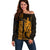 Custom Hawaii Off Shoulder Sweater King Kamehameha - Gold LT9 Women Gold - Polynesian Pride