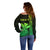 Custom Hawaii Off Shoulder Sweater King Kamehameha - Lime LT9 - Polynesian Pride