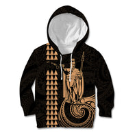 Custom Hawaii Kid Hoodie King Kamehameha - Nude LT9 Nude - Polynesian Pride