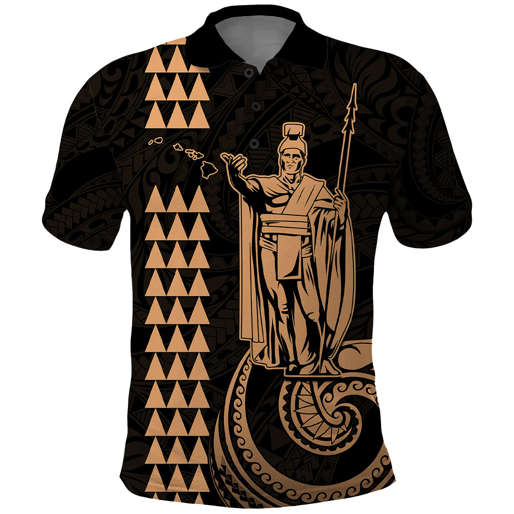 Custom Hawaii Polo Shirt King Kamehameha Nude LT9 Nude - Polynesian Pride