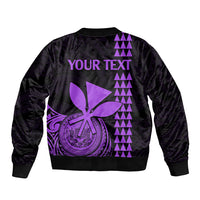Custom Hawaii Bomber Jacket King Kamehameha - Purple LT9 - Polynesian Pride