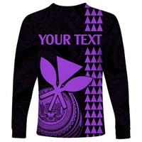 Custom Hawaii Long Sleeve Shirt King Kamehameha - Purple LT9 - Polynesian Pride