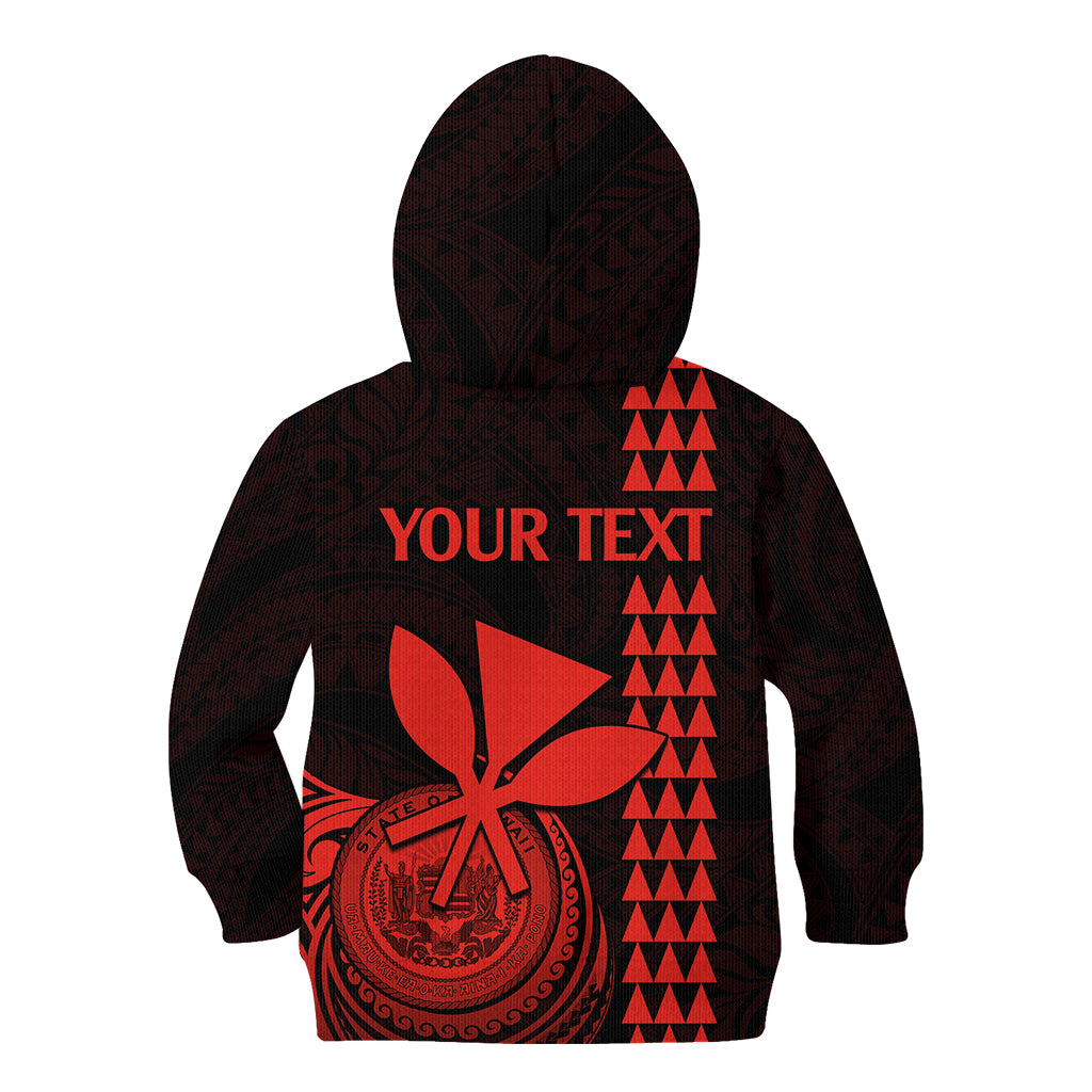 Custom Hawaii Kid Hoodie King Kamehameha - Red LT9 - Polynesian Pride
