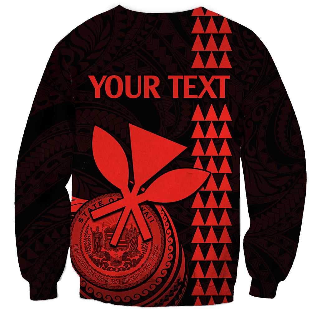 Custom Hawaii Sweatshirt King Kamehameha - Red LT9 - Polynesian Pride