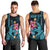 Custom Polynesian Men Tank Top Hawaiian Warriors with Tribal Shark Tattoos - Blue LT9 - Polynesian Pride