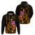 Custom Polynesian Hoodie Hawaiian Warriors with Tribal Shark Tattoos Gold LT9 - Polynesian Pride