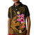 Custom Polynesian Kid Polo Shirt Hawaiian Warriors with Tribal Shark Tattoos - Gold LT9 Kid Gold - Polynesian Pride