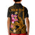 Custom Polynesian Kid Polo Shirt Hawaiian Warriors with Tribal Shark Tattoos - Gold LT9 - Polynesian Pride