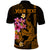 Custom Polynesian Polo Shirt Hawaiian Warriors with Tribal Shark Tattoos Gold LT9 - Polynesian Pride