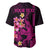 Custom Polynesian Baseball Jersey Hawaiian Warriors with Tribal Shark Tattoos - Pink LT9 - Polynesian Pride