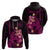 Custom Polynesian Hoodie Hawaiian Warriors with Tribal Shark Tattoos Pink LT9 - Polynesian Pride