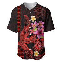 Custom Polynesian Baseball Jersey Hawaiian Warriors with Tribal Shark Tattoos - Red LT9 Red - Polynesian Pride